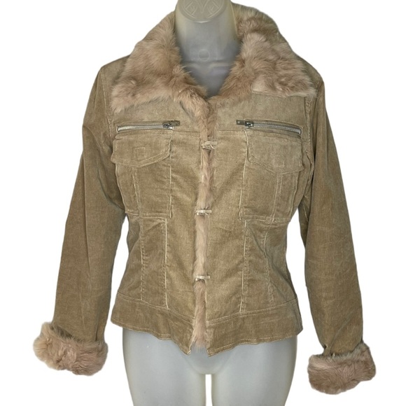 Jennifer J Jackets & Blazers - Jennifer J Corduroy W/Fur Trim Jacket Sz S